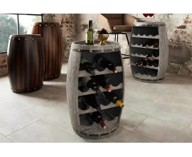 Atypick&aacute; vinot&eacute;ka Crawley z mas&iacute;vu v sivohnedej farbe 64cm