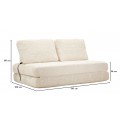 Modern&aacute; &scaron;kandin&aacute;vska dvojmiestna sedačka Raffai s rozkladac&iacute;m matracom a bielym ply&scaron;ov&yacute;m poťahom 150 cm