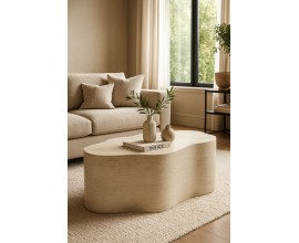 Dizajnový moderný konferenčný stolík Nuvo organického zaobleného tvaru v sivom kameninovom prevedení 92 cm