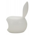 Dizajnov&aacute; biela okr&uacute;hla taburetka Genny s hladk&yacute;m matn&yacute;m povrchom s opierkou v podobe zajač&iacute;ch u&scaron;&iacute; 79 cm