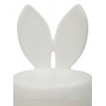 Dizajnov&aacute; biela okr&uacute;hla taburetka Genny s hladk&yacute;m matn&yacute;m povrchom s opierkou v podobe zajač&iacute;ch u&scaron;&iacute; 79 cm