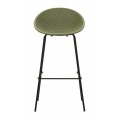 Modern&aacute; dizajnov&aacute; barov&aacute; stolička Isola s okr&uacute;hlou sedacou časťou s perforovan&yacute;m vzorom v zelenej farbe 98 cm