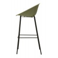 Modern&aacute; dizajnov&aacute; barov&aacute; stolička Isola s okr&uacute;hlou sedacou časťou s perforovan&yacute;m vzorom v zelenej farbe 98 cm