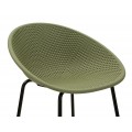 Modern&aacute; dizajnov&aacute; barov&aacute; stolička Isola s okr&uacute;hlou sedacou časťou s perforovan&yacute;m vzorom v zelenej farbe 98 cm