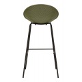 Modern&aacute; dizajnov&aacute; barov&aacute; stolička Isola s okr&uacute;hlou sedacou časťou s perforovan&yacute;m vzorom v zelenej farbe 98 cm