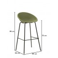 Modern&aacute; dizajnov&aacute; barov&aacute; stolička Isola s okr&uacute;hlou sedacou časťou s perforovan&yacute;m vzorom v zelenej farbe 98 cm