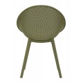 Dizajnov&aacute; modern&aacute; okr&uacute;hla jed&aacute;lensk&aacute; stolička Isola v zelenej farbe s perforovanou sedacou časťou 59 cm