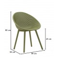 Dizajnov&aacute; modern&aacute; okr&uacute;hla jed&aacute;lensk&aacute; stolička Isola v zelenej farbe s perforovanou sedacou časťou 59 cm