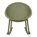 Modern&eacute; zelen&eacute; okr&uacute;hle hojdacie kreslo Isola s kompaktn&yacute;m sedadlom a opierkou s perforovan&yacute;m dizajnom 66 cm