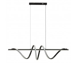 Modern&aacute; dizajnov&yacute; luster Escaria s LED osvetlen&iacute;m v troch stupňoch teploty s čiernou kovovou kon&scaron;trukciou v tvare &scaron;pir&aacute;ly