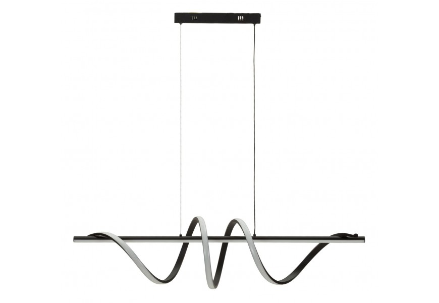 Moderná dizajnový luster Escaria s LED osvetlením v troch stupňoch teploty s čiernou kovovou konštrukciou v tvare špirály