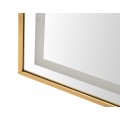 Dizajnov&eacute; glamour stojace zrkadlo Leanor so zlat&yacute;m r&aacute;mom s obl&uacute;kovou vrchnou časťou a LED osvetlen&iacute;m 160 cm