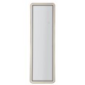 Modern&eacute; glamour stojace zrkadlo Leanor s obdĺžnikov&yacute;m zlat&yacute;m kovov&yacute;m r&aacute;mom a LED osvetlen&iacute;m 160 cm
