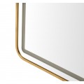 Modern&eacute; glamour stojace zrkadlo Leanor s obdĺžnikov&yacute;m zlat&yacute;m kovov&yacute;m r&aacute;mom a LED osvetlen&iacute;m 160 cm