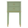 Klasick&yacute; obdĺžnikov&yacute; zelen&yacute; nočn&yacute; stol&iacute;k Isabelle z dreva s dvomi z&aacute;suvkami a zlat&yacute;mi detailmi 65 cm