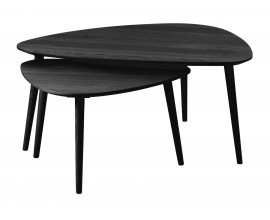 Modern&yacute; set dvoch konferenčn&yacute;ch stol&iacute;kov Halia v trojuholn&iacute;kovom tvare v čiernej farbe 100 cm