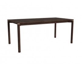 Art deco mas&iacute;vny obdĺžnikov&yacute; rozkladac&iacute; jed&aacute;lensk&yacute; st&ocirc;l Linia v tmavej hnedej farbe so zlat&yacute;mi detailmi 180-280 cm