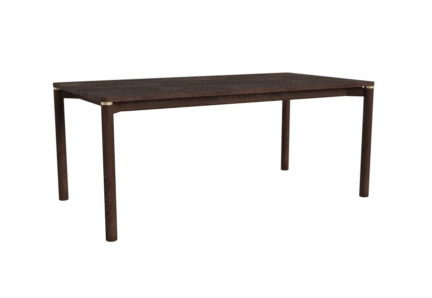 Art deco obdĺžnikov&yacute; rozkladac&iacute; jed&aacute;lensk&yacute; st&ocirc;l Linia v tmavej hnedej farbe so zlat&yacute;mi detailmi 180-280 cm