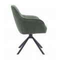 Dizajnov&aacute; modern&aacute; otočn&aacute; jed&aacute;lensk&aacute; stolička Egon so &scaron;alviov&yacute;m zelen&yacute;m poťahom so zamatov&yacute;m leskom a čiernou podstavou 59 cm