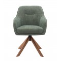 Modern&aacute; &scaron;kandin&aacute;vska otočn&aacute; jed&aacute;lensk&aacute; stolička Egon so &scaron;alviovo zelen&yacute;m poťahom a dubov&yacute;mi hned&yacute;mi nohami 59 cm