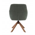 Modern&aacute; &scaron;kandin&aacute;vska otočn&aacute; jed&aacute;lensk&aacute; stolička Egon so &scaron;alviovo zelen&yacute;m poťahom a dubov&yacute;mi hned&yacute;mi nohami 59 cm