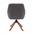 Dizajnov&aacute; &scaron;kandin&aacute;vska otočn&aacute; jed&aacute;lensk&aacute; stolička Egon so siv&yacute;m poťahom s jemn&yacute;m leskom a hned&yacute;mi dubov&yacute;mi nohami 59 cm