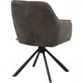 Modern&aacute; industri&aacute;lna otočn&aacute; jed&aacute;lensk&aacute; stolička Egon s hnedosiv&yacute;m taupe poťahom a čiernou kovovou podstavou 59 cm