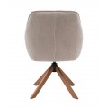 Modern&aacute; &scaron;kandin&aacute;vska otočn&aacute; jed&aacute;lensk&aacute; stolička Egon s hned&yacute;mi dubov&yacute;mi nohami a kr&eacute;mov&yacute;m poťahom s dizajnom ľanu 59 cm