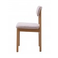 Dizajnov&aacute; &scaron;kandin&aacute;vska jed&aacute;lensk&aacute; stolička Leonna s dubov&yacute;m svetl&yacute;m hned&yacute;m r&aacute;mom a bukl&eacute; poťahom v b&eacute;žovej farbe 81 cm