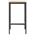 Dizajnov&yacute; industri&aacute;lny barov&yacute; st&ocirc;l Holstebro so &scaron;tvorcovou dubovo hnedou doskou a čiernou kovovou podstavou 60 cm