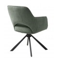 &Scaron;kandin&aacute;vska otočn&aacute; jed&aacute;lensk&aacute; stolička Mille s opierkami na ruky a &scaron;alviovo zelen&yacute;m poťahom s čiernou podstavou 86 cm