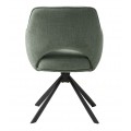 &Scaron;kandin&aacute;vska otočn&aacute; jed&aacute;lensk&aacute; stolička Mille s opierkami na ruky a &scaron;alviovo zelen&yacute;m poťahom s čiernou podstavou 86 cm