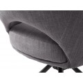 Industri&aacute;lna otočn&aacute; jed&aacute;lensk&aacute; stolička Mille s opierkami na ruky so siv&yacute;m ženilkov&yacute;m poťahom a čiernou podstavou 86 cm