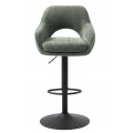 Modern&aacute; &scaron;kandin&aacute;vska v&yacute;&scaron;kovo nastaviteľn&aacute; barov&aacute; stolička Mille s otočn&yacute;m sedadlom so &scaron;alviov&yacute;m zelen&yacute;m poťahom 111 cm