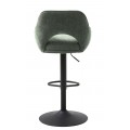 Modern&aacute; &scaron;kandin&aacute;vska v&yacute;&scaron;kovo nastaviteľn&eacute; barov&aacute; stolička Mille s otočn&yacute;m sedadlom so &scaron;alviov&yacute;m zelen&yacute;m poťahom 111 cm