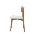 &Scaron;kandin&aacute;vska mas&iacute;vna jed&aacute;lensk&aacute; stolička Signe so svetl&yacute;m hned&yacute;m dubov&yacute;m r&aacute;mom a bielym bukl&eacute; poťahom 81 cm