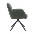 Modern&aacute; otočn&aacute; čal&uacute;nen&aacute; jed&aacute;lensk&aacute; stolička Laerke s opierkami na ruky a &scaron;alviov&yacute;m zelen&yacute;m ženilkov&yacute;m poťahom 59 cm