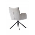 Modern&aacute; otočn&aacute; jed&aacute;lensk&aacute; stolička Laerke so ženilkov&yacute;m poťahom v svetlom b&eacute;žovom odtieni s čiernou kovovou podstavou 59 cm