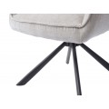 Modern&aacute; otočn&aacute; jed&aacute;lensk&aacute; stolička Laerke so ženilkov&yacute;m poťahom v svetlom b&eacute;žovom odtieni s čiernou kovovou podstavou 59 cm
