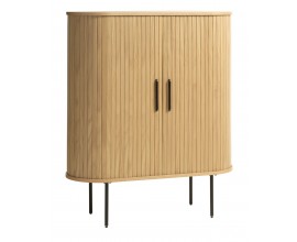 &Scaron;kandin&aacute;vska ov&aacute;lna barov&aacute; skrinka Bornholm s dvomi lamelov&yacute;mi posuvn&yacute;mi dvierkami v svetlom hnedom dubovom preveden&iacute; 118 cm