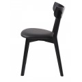Modern&aacute; mas&iacute;vna čierna jed&aacute;lensk&aacute; stolička Vitro s dubovou kon&scaron;trukciou a čal&uacute;nen&yacute;m sedadlom kožen&yacute;m poťahom 82 cm