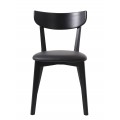 Modern&aacute; mas&iacute;vna čierna jed&aacute;lensk&aacute; stolička Vitro s dubovou kon&scaron;trukciou a čal&uacute;nen&yacute;m sedadlom kožen&yacute;m poťahom 82 cm