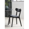 Modern&aacute; mas&iacute;vna čierna jed&aacute;lensk&aacute; stolička Vitro s dubovou kon&scaron;trukciou a čal&uacute;nen&yacute;m sedadlom s kožen&yacute;m poťahom 82 cm