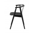 Luxusn&aacute; modern&aacute; čierna jed&aacute;lensk&aacute; stolička Cordel s mas&iacute;vnym dubov&yacute;m r&aacute;mom a sedadlom s dizajnov&yacute;m v&yacute;pletom 77 cm
