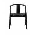 Luxusn&aacute; modern&aacute; čierna jed&aacute;lensk&aacute; stolička Cordel s mas&iacute;vnym dubov&yacute;m r&aacute;mom a sedadlom s dizajnov&yacute;m v&yacute;pletom 77 cm