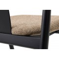 Luxusn&aacute; modern&aacute; jed&aacute;lensk&aacute; stolička Cordel s čiernym mas&iacute;vnym dubov&yacute;m r&aacute;mom a čal&uacute;nen&yacute;m sedadlom s hnedosivej farbe 77 cm