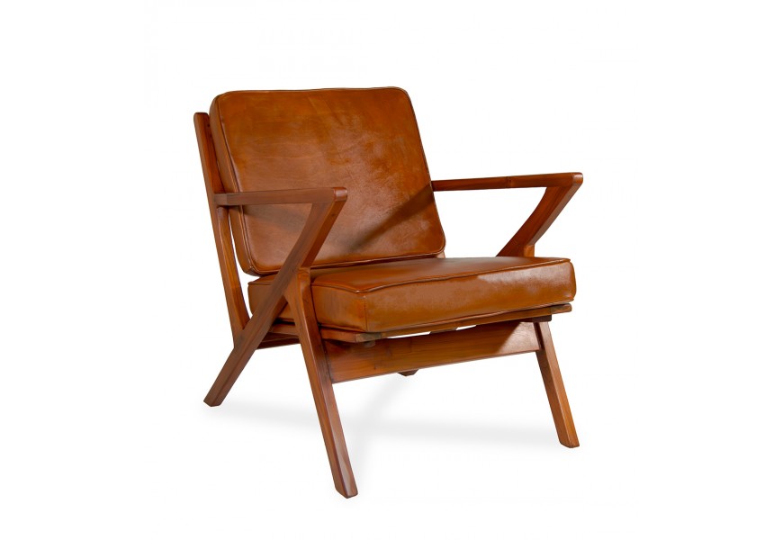 Modern&eacute; kožen&eacute; kreslo Angeluo s odn&iacute;mateľn&yacute;mi vank&uacute;&scaron;mi s poťahom z pravej kože hned&aacute; 75 cm