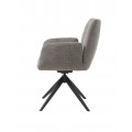 Industri&aacute;lna otočn&aacute; jed&aacute;lensk&aacute; stolička Jens so siv&yacute;m mel&iacute;rovan&yacute;m poťahom a čiernou kovovou podstavou 88 cm