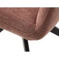 Modern&aacute; otočn&aacute; jed&aacute;lensk&aacute; stolička Jens s opierkami na ruky s mel&iacute;rovan&yacute;m ružov&yacute;m poťahom a čiernou podstavou 88 cm