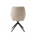 Modern&aacute; jed&aacute;lensk&aacute; stolička Jens s otočnou čiernou podstavou a čal&uacute;nen&yacute;m sedadlom v pieskovej b&eacute;žovej farbe 88 cm